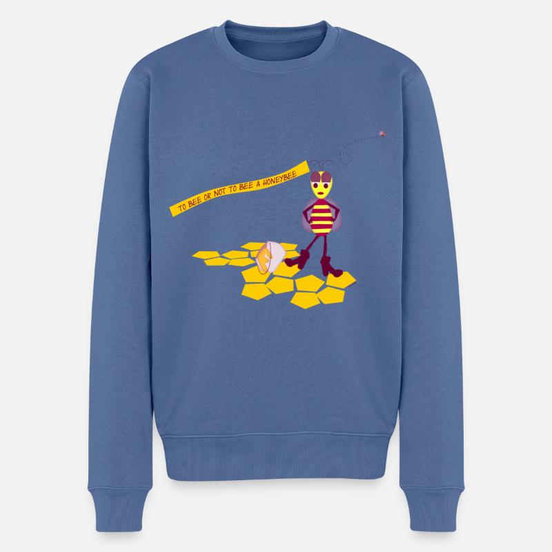 Honigbiene - Männer Premium Bio Pullover - Taubenblau