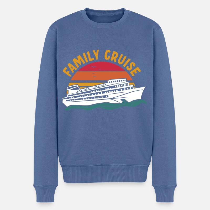 Familien Kreuzfahrt - Männer Premium Bio Pullover - Taubenblau