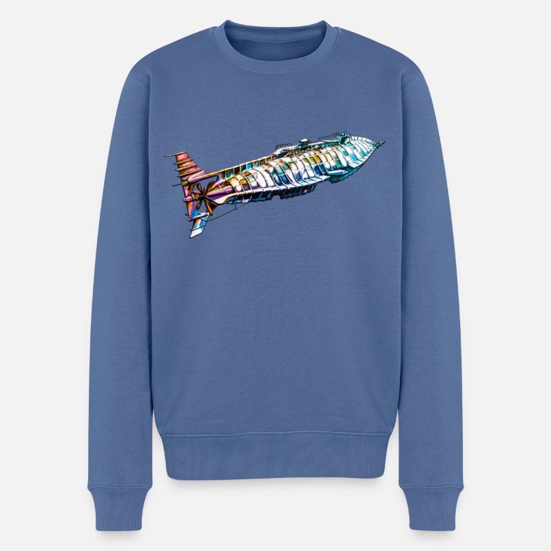 Die Nautilus nach Jules Verne - Männer Premium Bio Pullover - Taubenblau
