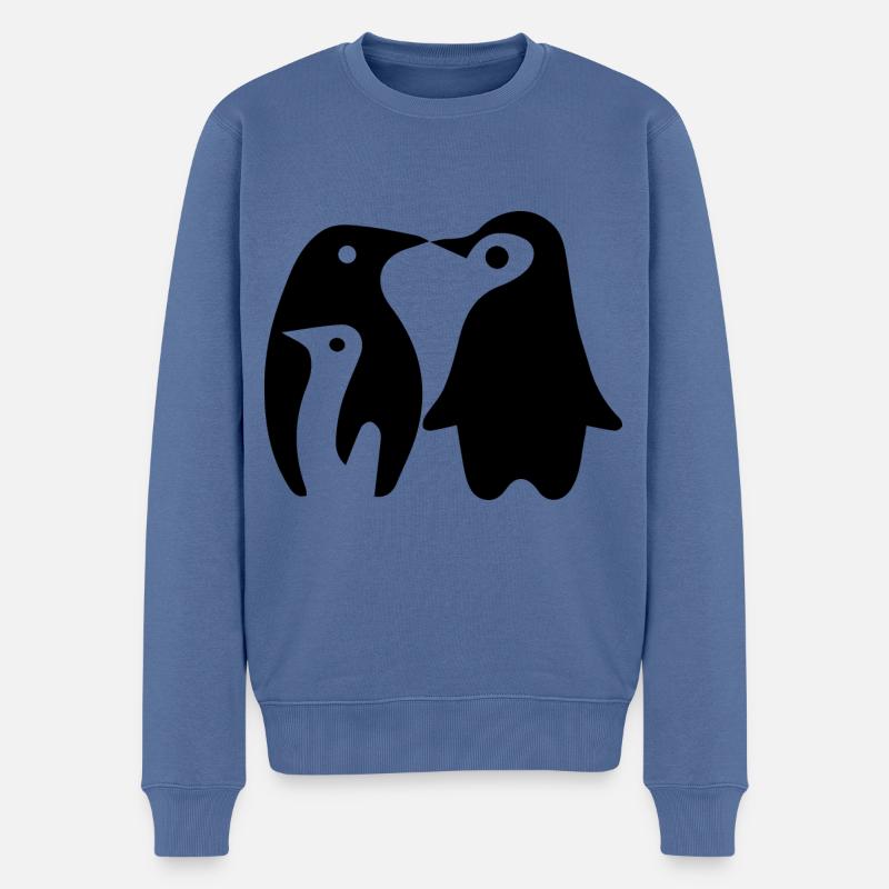 Pinguine - Männer Premium Bio Pullover - Taubenblau