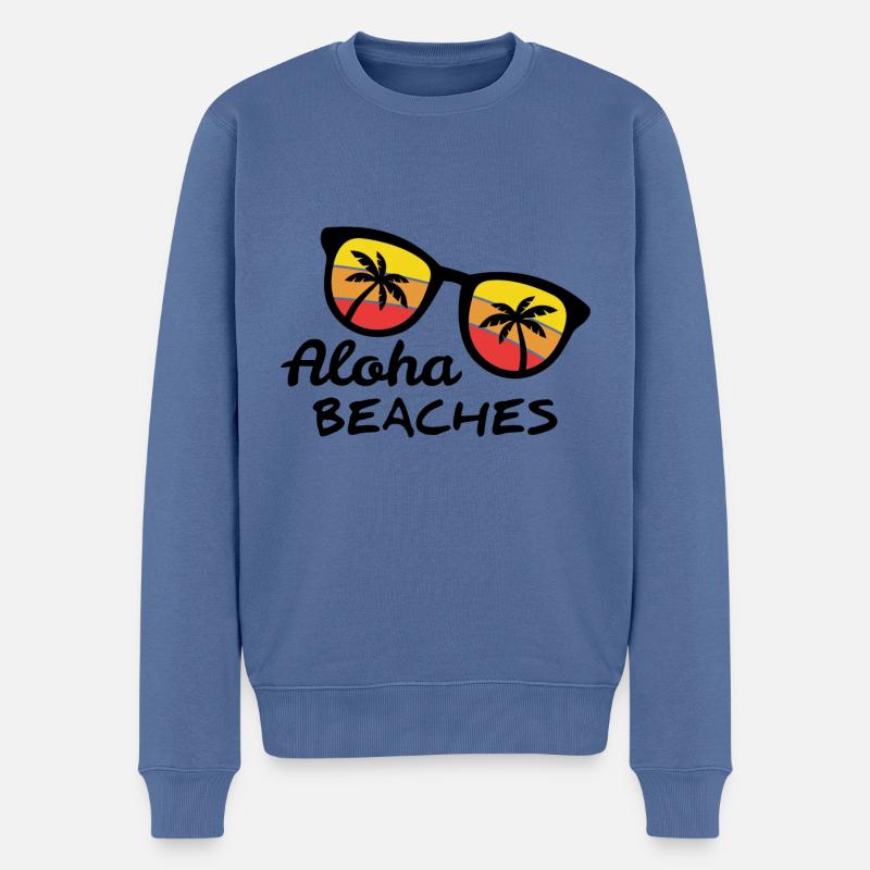 Sonnenbrille Aloha beaches - Männer Premium Bio Pullover - Taubenblau