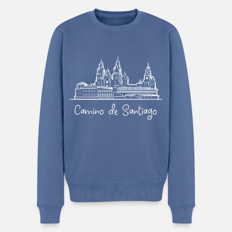 Camino de Santiago - Männer Premium Bio Pullover - Taubenblau