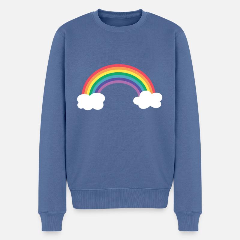 Arc-en-ciel et nuages - Pull Premium bio Homme - bleu pigeon