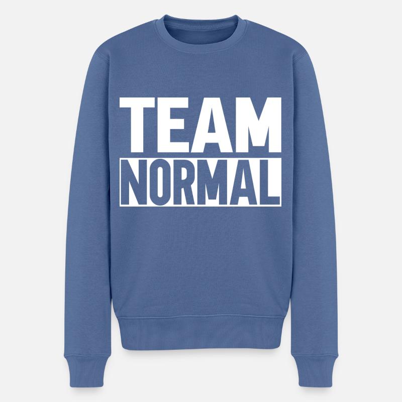 Team Normal - Männer Premium Bio Pullover - Taubenblau