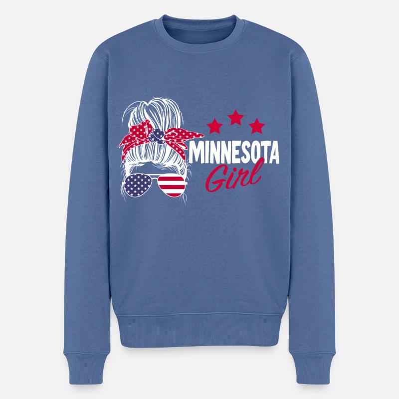 Minnesota - Männer Premium Bio Pullover - Taubenblau