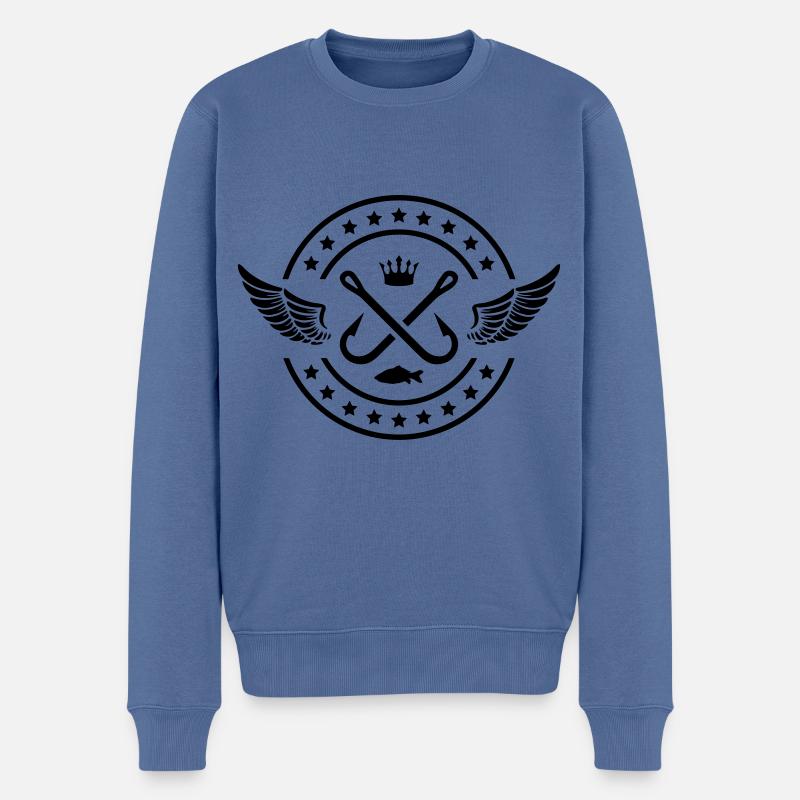 angel hameçon symbole pêche pêche - Pull Premium bio Homme - bleu pigeon