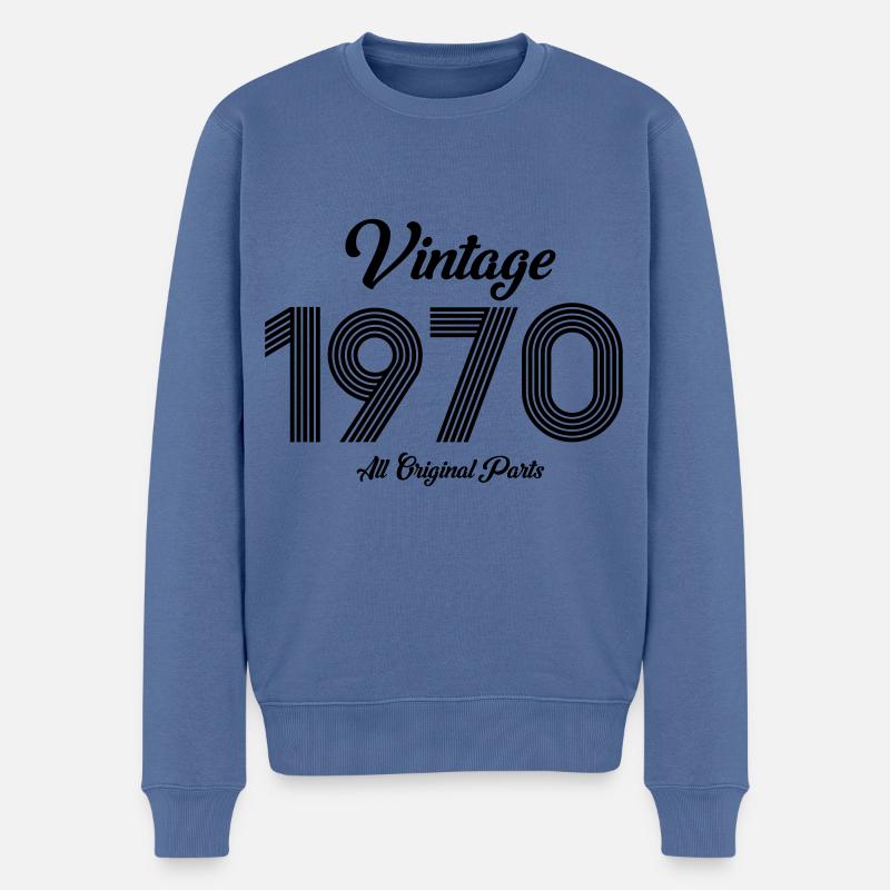 1970 - Pull Premium bio Homme - bleu pigeon