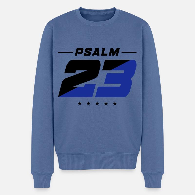 psalm 23 bibelvers - Männer Premium Bio Pullover - Taubenblau