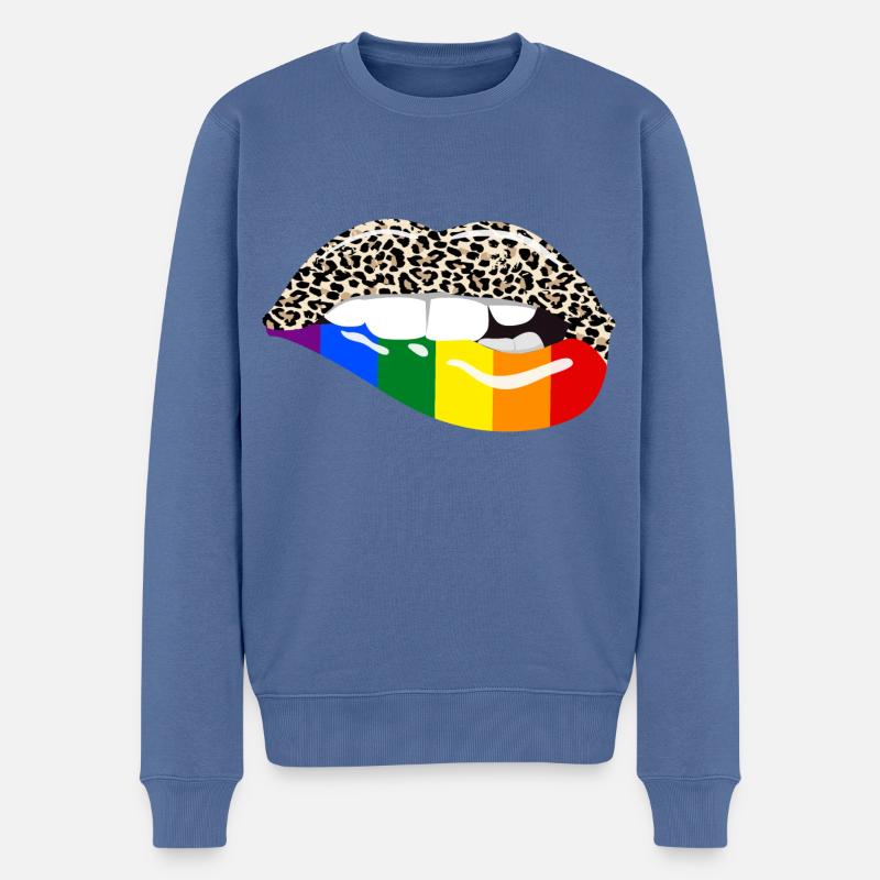 LGBT - Männer Premium Bio Pullover - Taubenblau