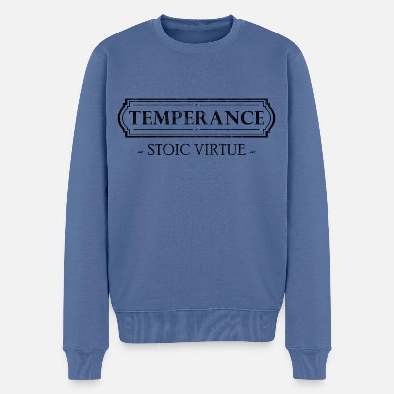 Stoic Virtue Temperance - Männer Premium Bio Pullover - Taubenblau