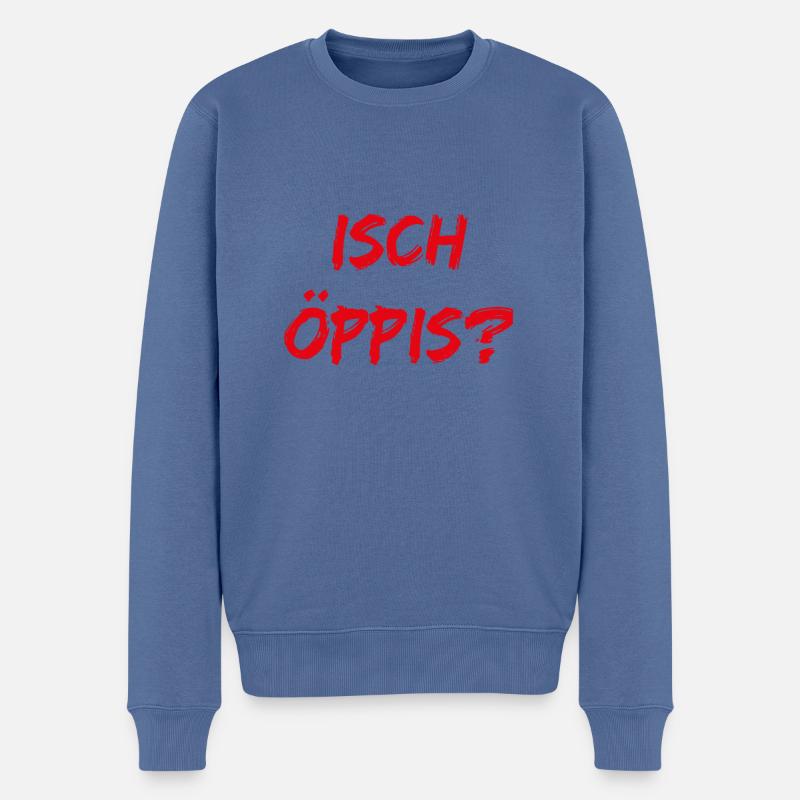 isch öppis Mundart Schweiz - Männer Premium Bio Pullover - Taubenblau