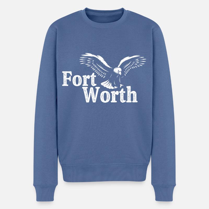 Fort Worth - Männer Premium Bio Pullover - Taubenblau