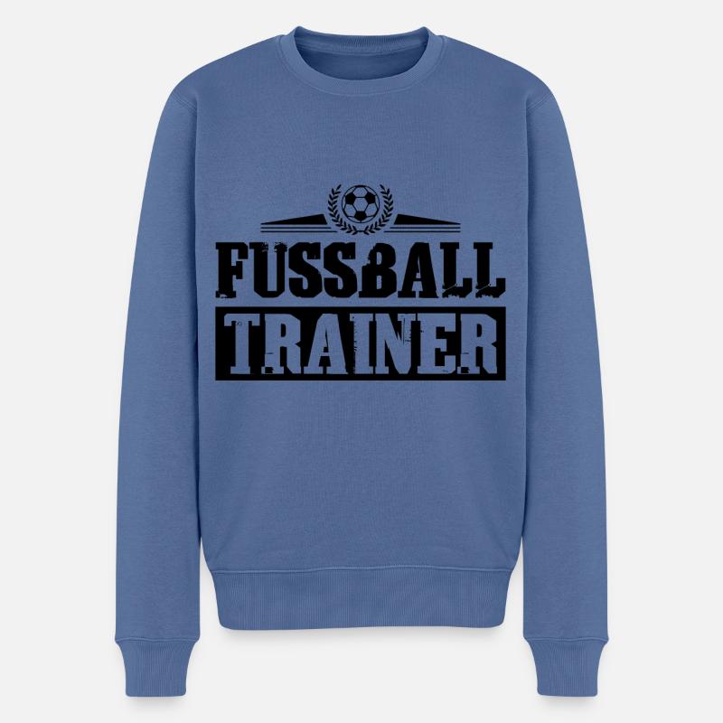 Fussball Trainer Spruch Mannschaft - Männer Premium Bio Pullover - Taubenblau