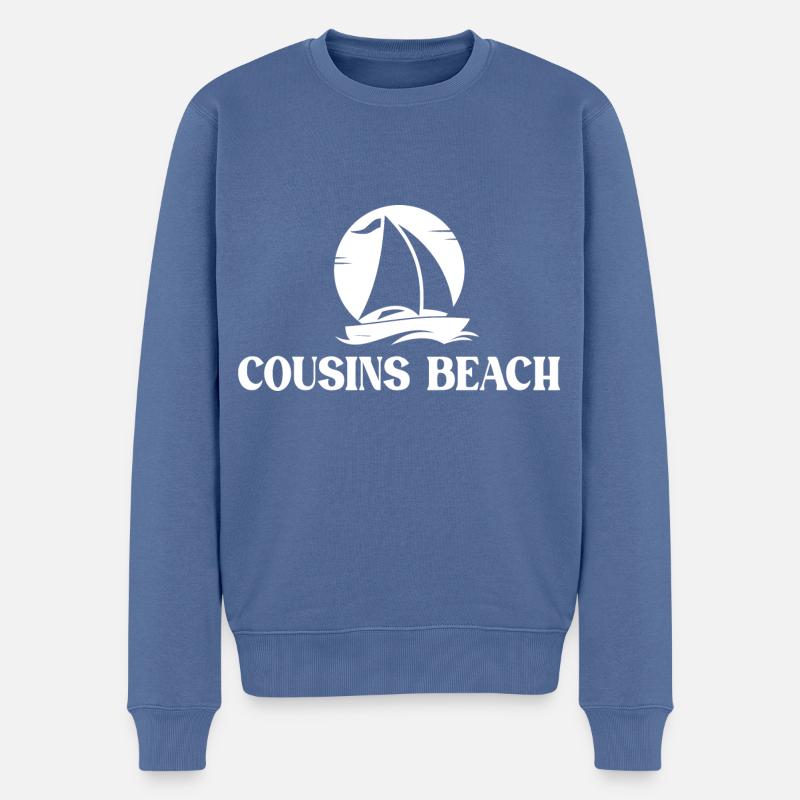 Cousins Beach - Männer Premium Bio Pullover - Taubenblau