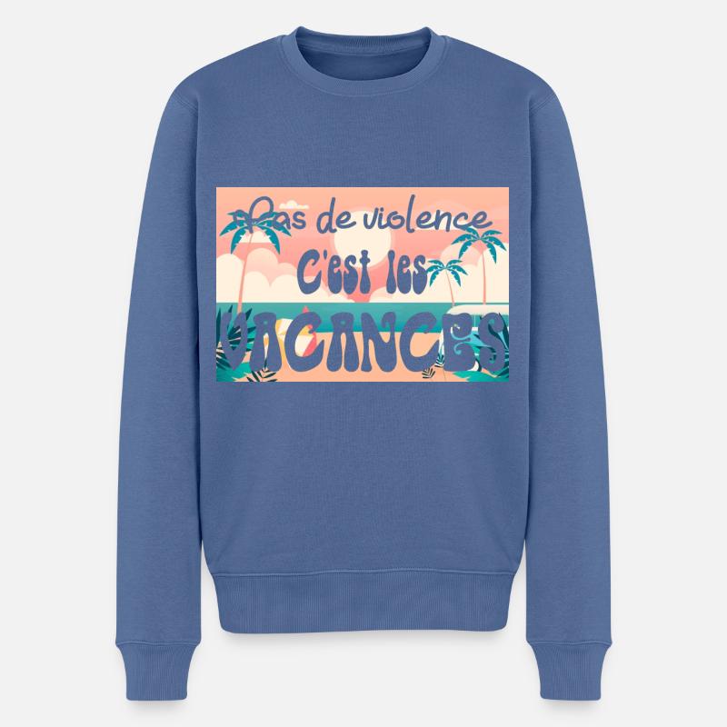 VACANCES - Pull Premium bio Homme - bleu pigeon
