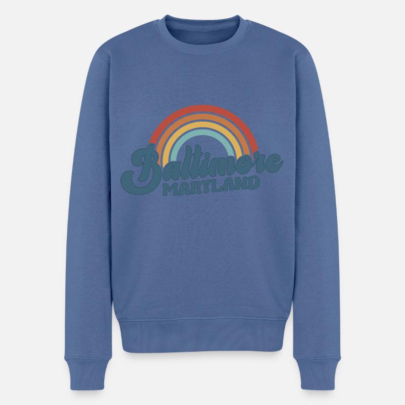 Baltimore - Pull Premium bio Homme - bleu pigeon