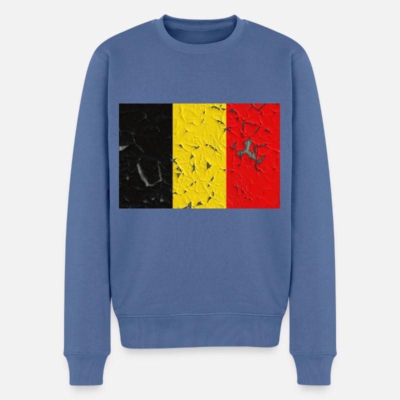 Belgien - Männer Premium Bio Pullover - Taubenblau