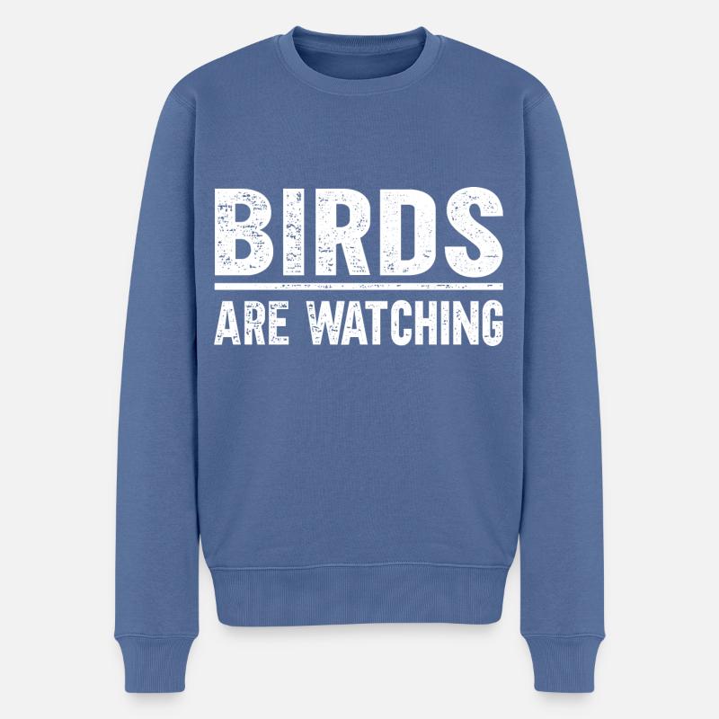 Les oiseaux observent - Pull Premium bio Homme - bleu pigeon