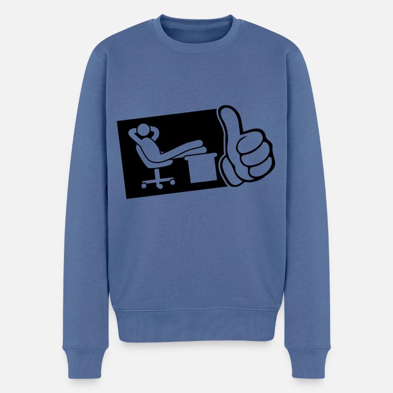 bureau de travail chill thumb - Pull Premium bio Homme - bleu pigeon