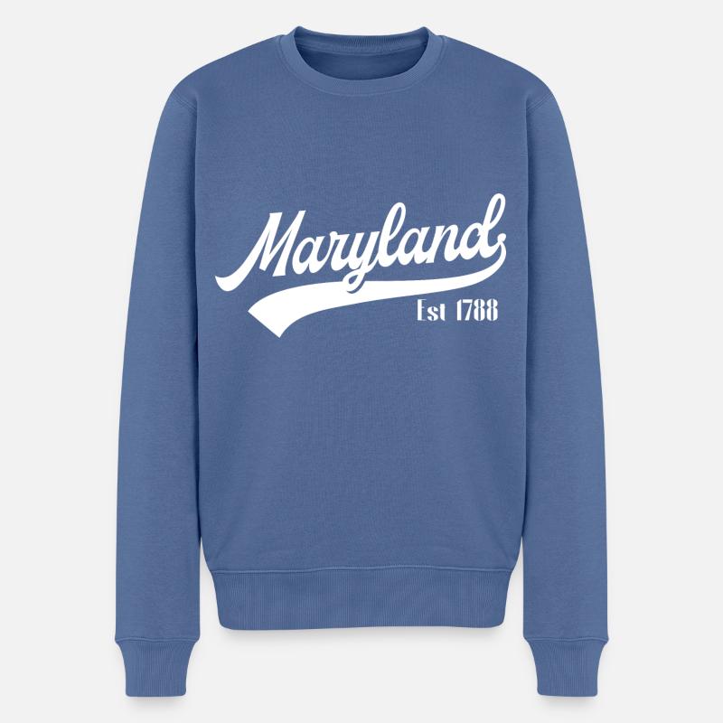 Maryland - Männer Premium Bio Pullover - Taubenblau
