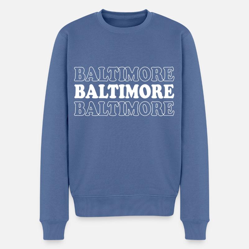 Baltimore - Pull Premium bio Homme - bleu pigeon