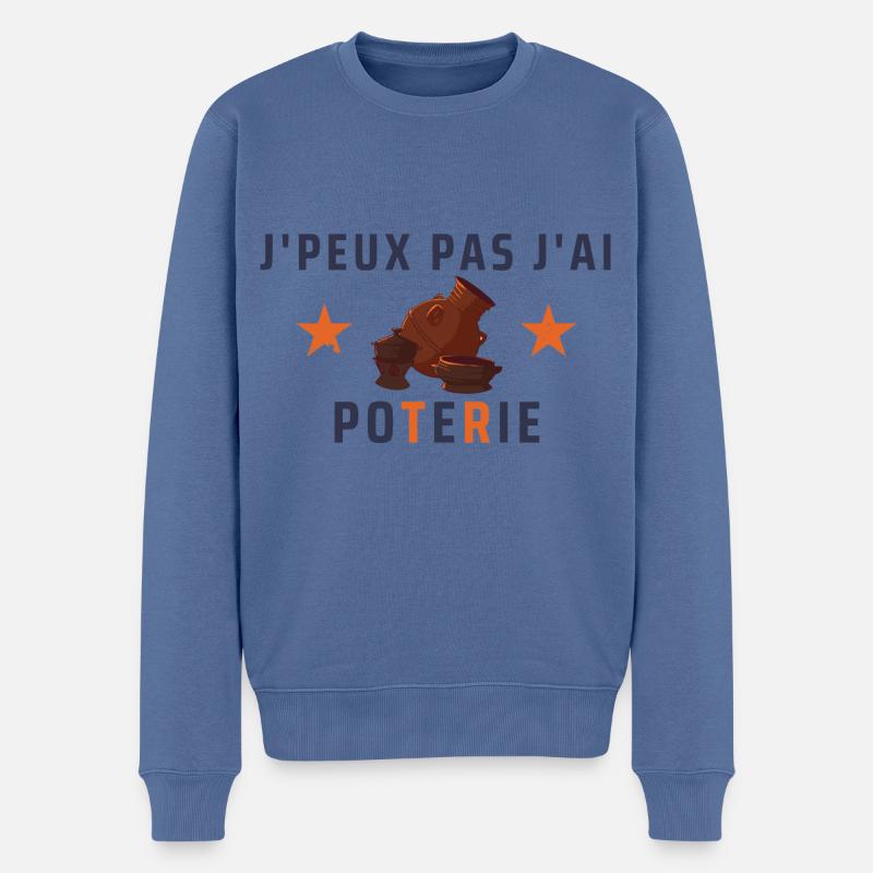 J'peux pas j'ai poterie - Pull Premium bio Homme - bleu pigeon