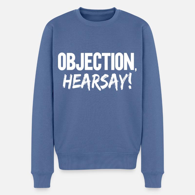 Objection Ouï-dire - Pull Premium bio Homme - bleu pigeon