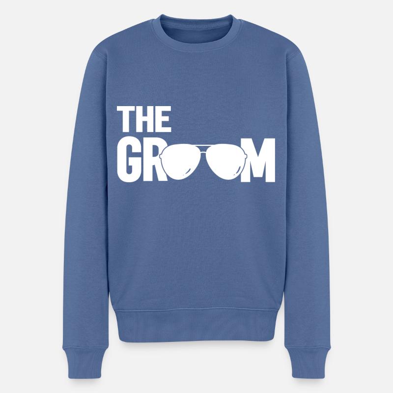 Le marié - Der Bräutigam - Pull Premium bio Homme - bleu pigeon