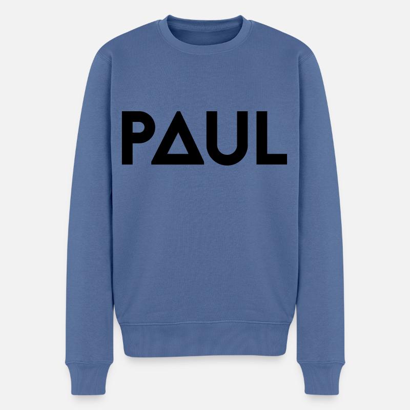 Vorname Paul - Männer Premium Bio Pullover - Taubenblau