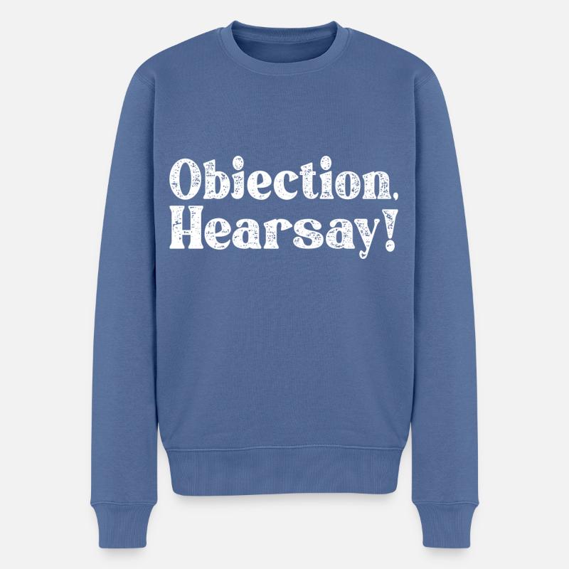 Objection Ouï-dire - Pull Premium bio Homme - bleu pigeon