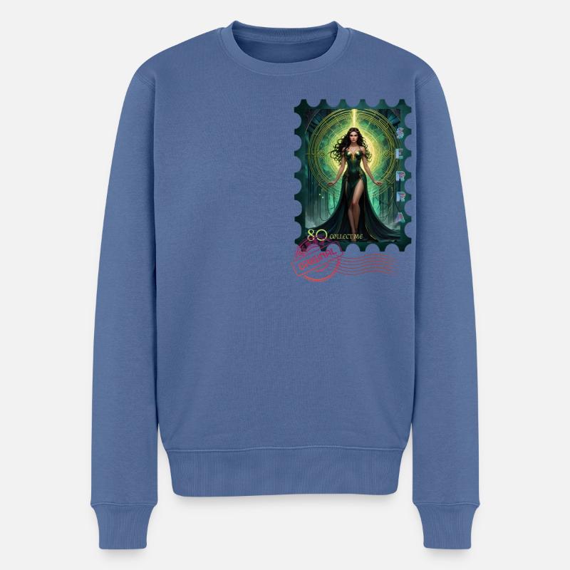 Green Stamp - Männer Premium Bio Pullover - Taubenblau