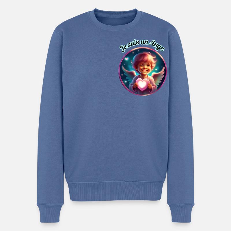 Je suis un Ange - Pull Premium bio Homme - bleu pigeon