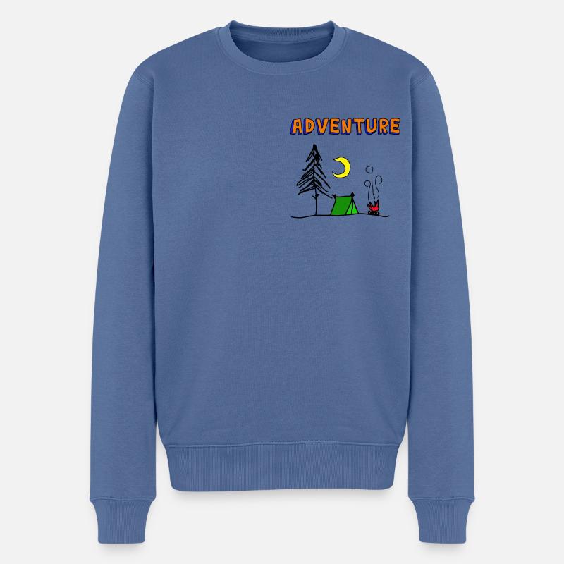 adventure - Männer Premium Bio Pullover - Taubenblau