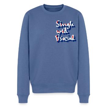 Single weil asozial - Männer Premium Bio Pullover - Taubenblau - Vorne - Nico (187cm)