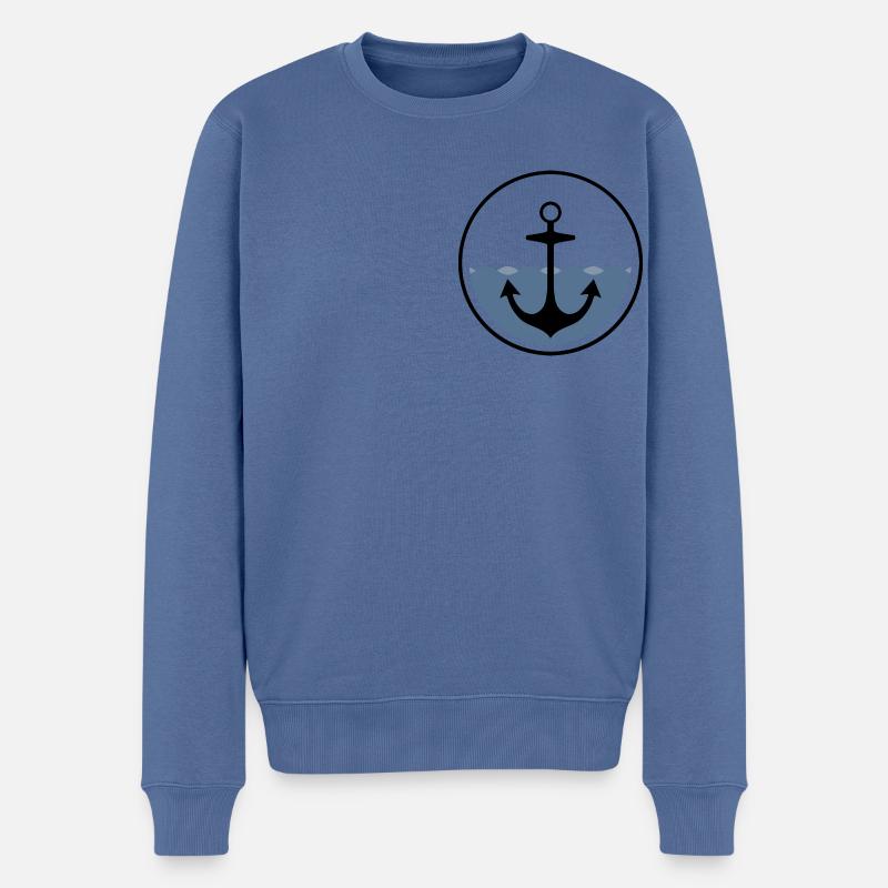 Anker Logo - Männer Premium Bio Pullover - Taubenblau