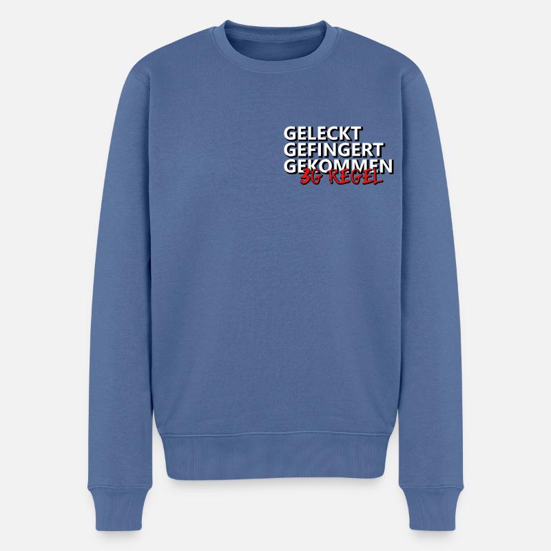 3G Regel - Männer Premium Bio Pullover - Taubenblau