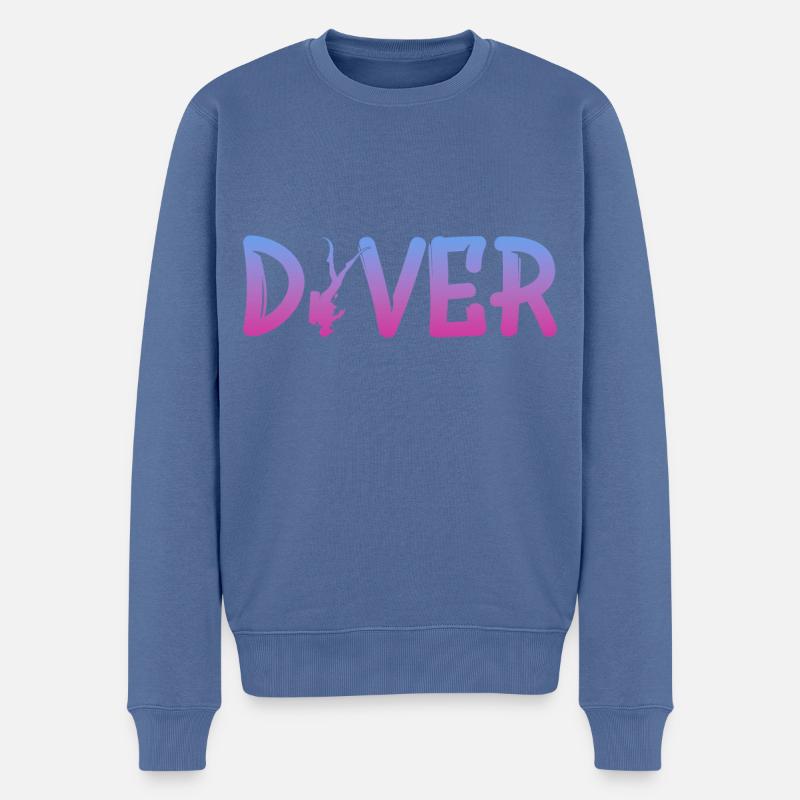 Diver - Männer Premium Bio Pullover - Taubenblau