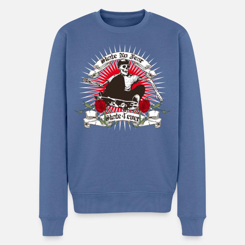 Skate for ever - Pull Premium bio Homme - bleu pigeon