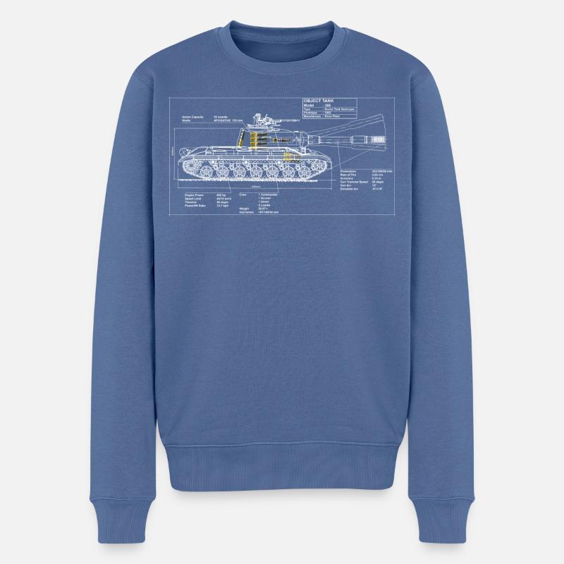object 268 blueprint - Pull Premium bio Homme - bleu pigeon