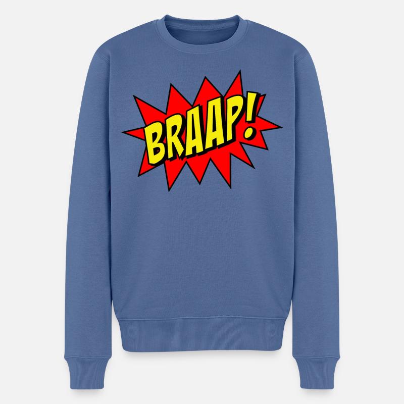 BRAAP! - Männer Premium Bio Pullover - Taubenblau