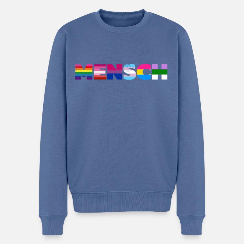 Regenbogen Pride Flag Design - Männer Premium Bio Pullover - Taubenblau