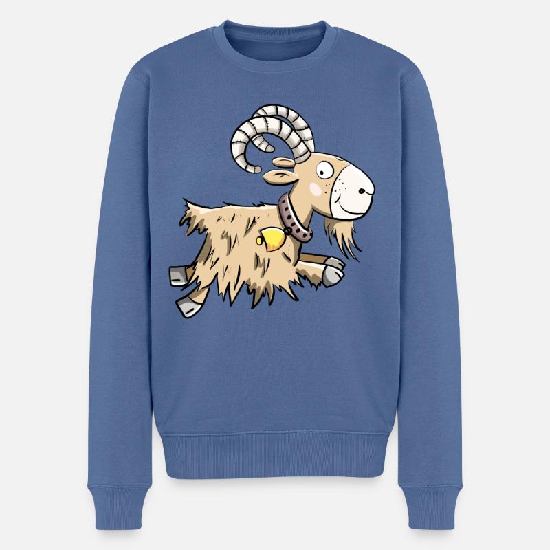 Sprunghafte Ziege I Widder I Ziegenbock Geschenk - Männer Premium Bio Pullover - Taubenblau