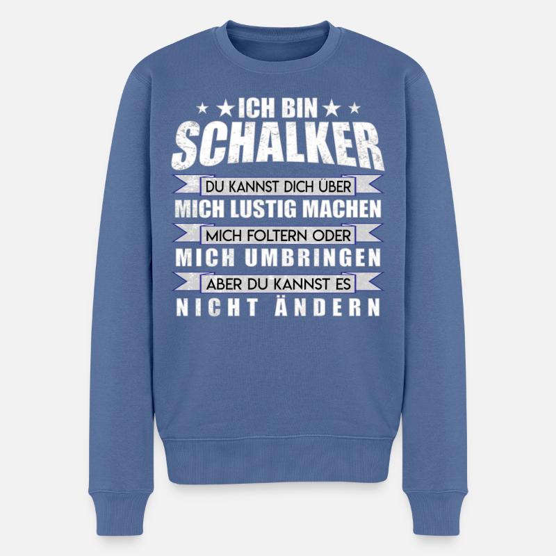Ich bin Schalker | Fan Design Geschenkidee - Männer Premium Bio Pullover - Taubenblau