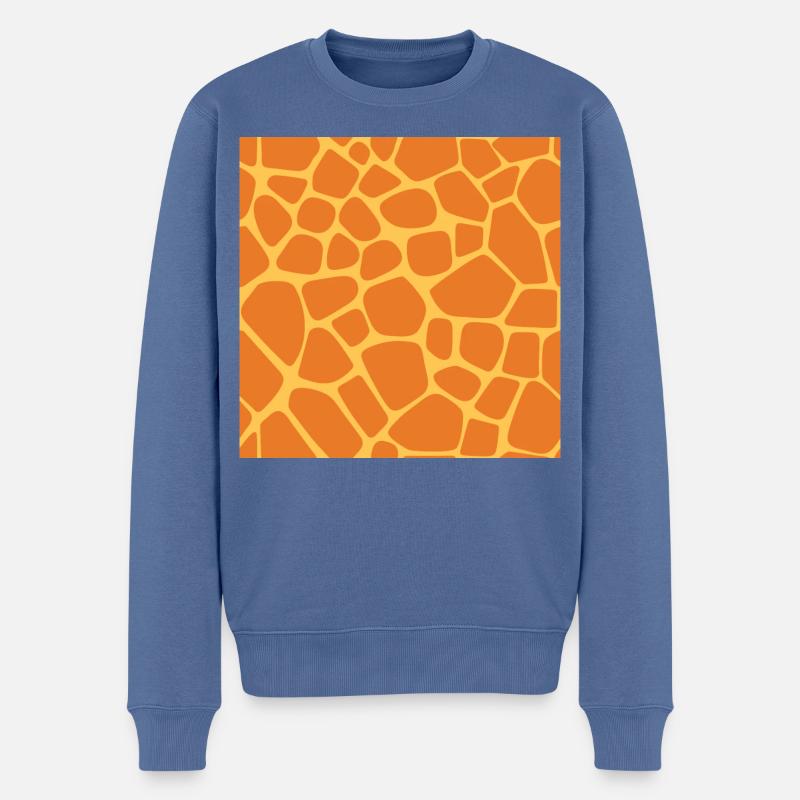 Giraffenmuster - Männer Premium Bio Pullover - Taubenblau