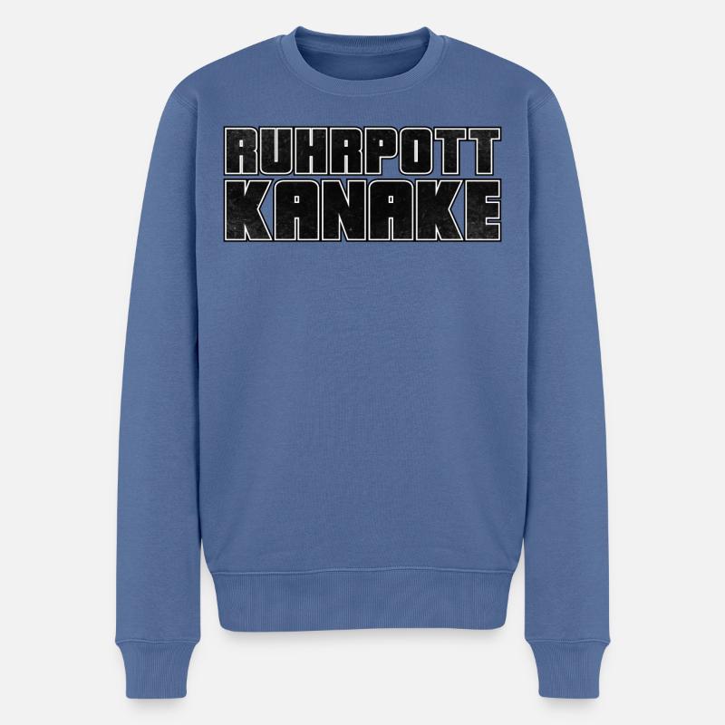 Ruhrpott Kanake - Männer Premium Bio Pullover - Taubenblau