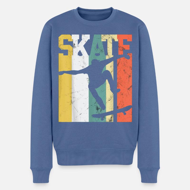 Skate Skateboarder Gift Skateboard Retro - Männer Premium Bio Pullover - Taubenblau