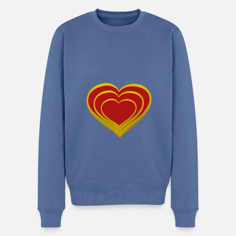 Coeurs Coeurs Saint-Valentin Amour Saint-Valentin - Pull Premium bio Homme - bleu pigeon