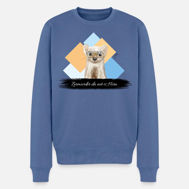 JvG Marder "Zermarder da nit is Hirn." - Männer Premium Bio Pullover - Taubenblau