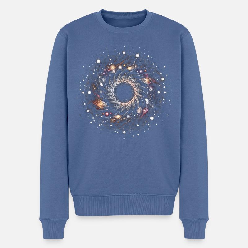 Mandala der Leere - Männer Premium Bio Pullover - Taubenblau