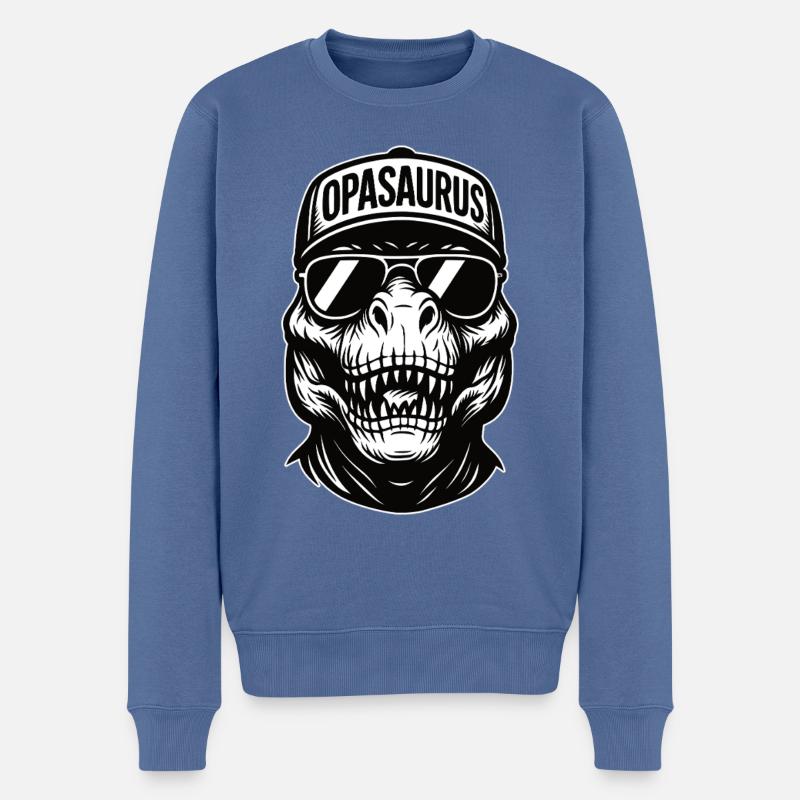 Opasaurus skull - Männer Premium Bio Pullover - Taubenblau